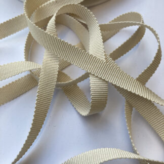 cream cotton grosgrain ribbon 10mm