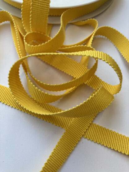 Sunny Yellow cotton grosgrain ribbon 10mm