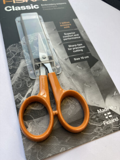 fiskars classic orange handle embroidery scissors 10cm blade