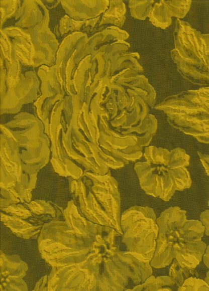 Chartreuse Yellow Green floral design Polyester Brocade Suiting