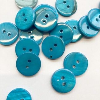 Turquoise Blue 2 hole dyed Troca shell button 