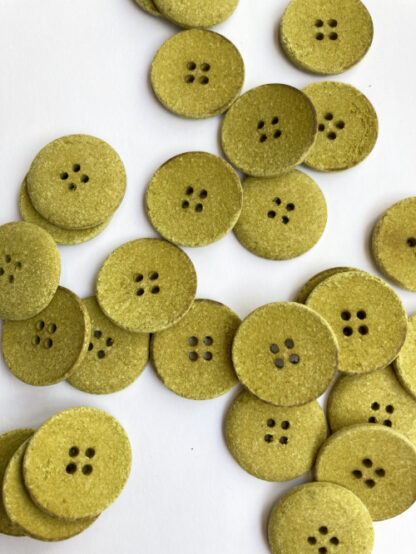 chartreuse green recycled cotton and polyester 4 hole buttons B1959-643-36