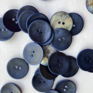 Prussian Blue matt painted 2 hole shell buttons