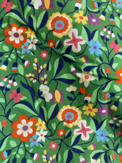 green and multicolour graphic floral print cotton lawn fine shirting