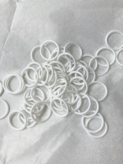 White Plastic Lingerie Bra / Camisole ring for 12mm strap