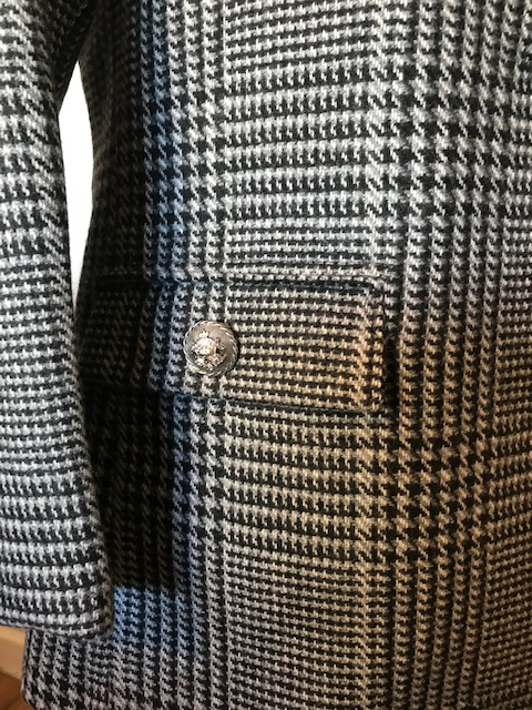 grey check wool tweed jacket