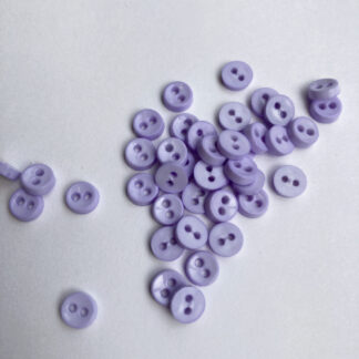 Lilac Purple two hole miniature / dolls glossy plastic button