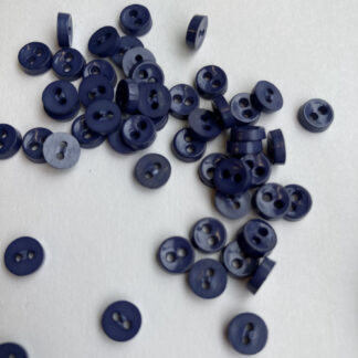 Navy Blue two hole miniature / dolls glossy plastic button