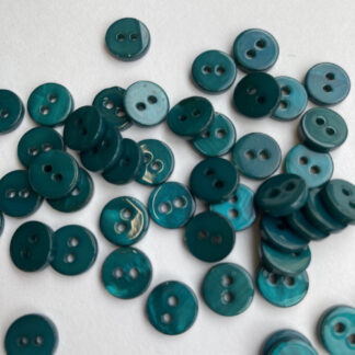 Teal Green Blue dyed Troca Shell 2 hole flat button