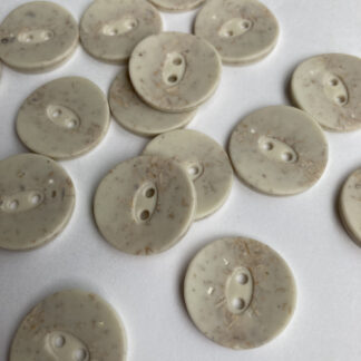 Ecru mottled mock stone 2 hole plastic button