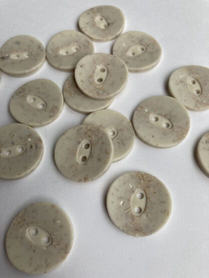 Ecru mottled mock stone 2 hole plastic button