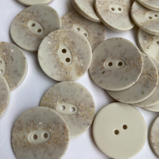 Ecru mottled mock stone 2 hole plastic button