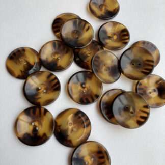 Brown mock tortoise shell 2 hole plastic button 