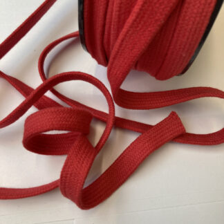 Red 100% Cotton flat braided hoodie /drawstring cord