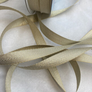 Light Gold lurex herringbone webbing tape