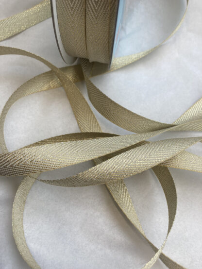 Light Gold lurex herringbone webbing tape