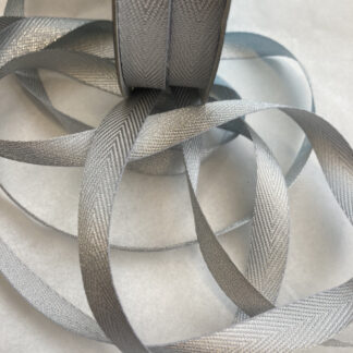 Silver lurex herringbone webbing tape