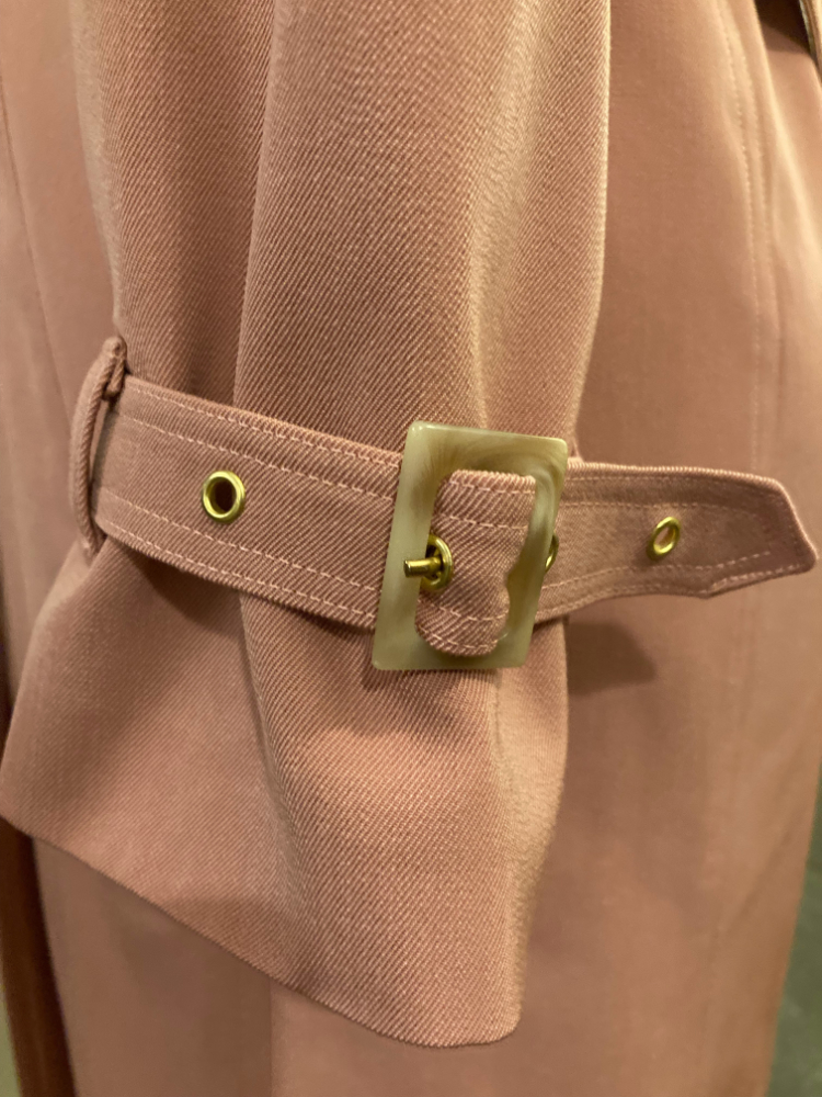 trench coat cuff detail in wool and cotton washable gaberdine 11778