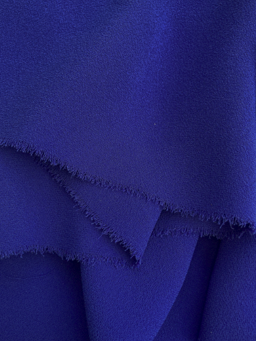 ultramarine Yves Klein Blue Polyester Triple Crepe