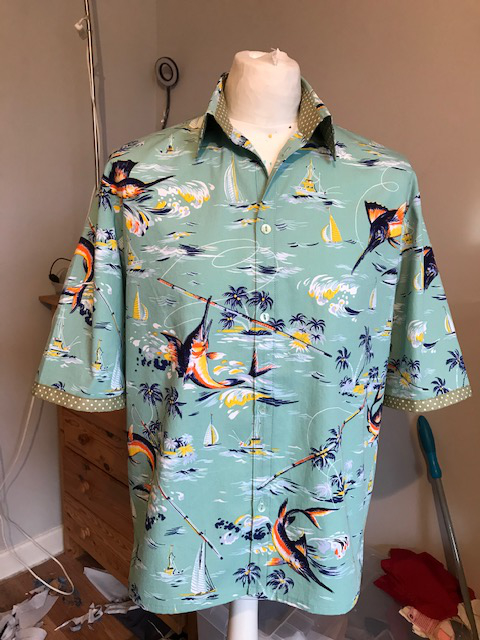 Marlin Print Tropical Hawaiian Style Shirt