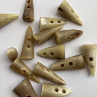 Beige Brown genuine horn vintage natural Toggle Button. Made in the UK. Sizes vary from approximately 35mm - 45mm long