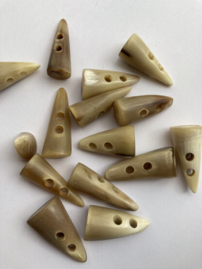 Beige Brown genuine horn vintage natural Toggle Button. Made in the UK. Sizes vary from approximately 35mm - 45mm long