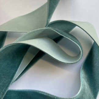 Sea Green Turquoise Polyester high density Velvet Ribbon