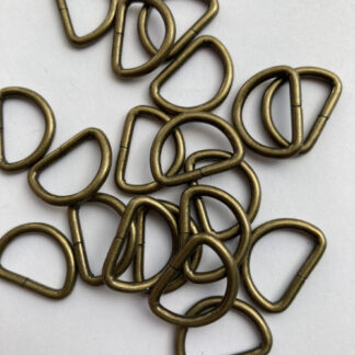 antique brass d-ring for 15mm strap