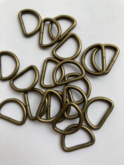 antique brass d-ring for 15mm strap