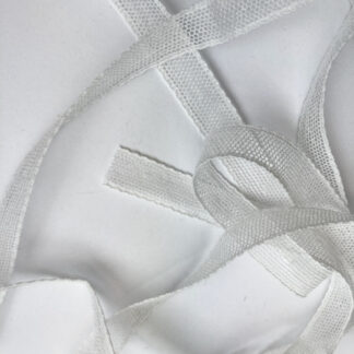 Off White 95% Cotton 5% Polyamide 12mm wide insertion Mesh Lace (made in the UK)