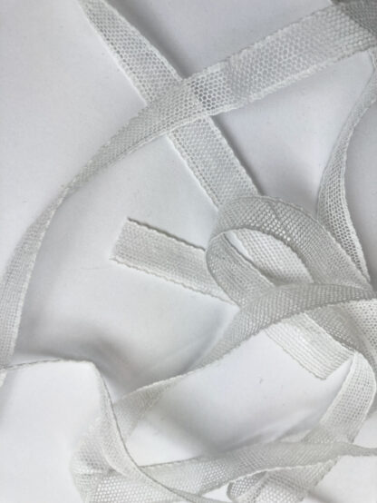 Off White 95% Cotton 5% Polyamide 12mm wide insertion Mesh Lace (made in the UK)