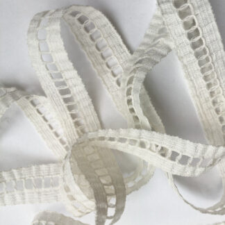 Ecru Cream 95% Cotton 5% Polyamide 15mm wide insertion ladder Lace Trim (made in the UK)