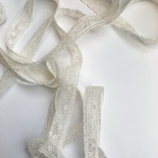 Ecru Cream 95% Cotton 5% Polyamide 10mm wide floral insertion Lace (made in the UK)