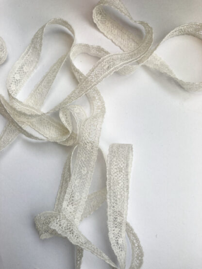 Ecru Cream 95% Cotton 5% Polyamide 10mm wide floral insertion Lace (made in the UK)