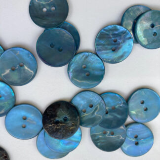 Sky Blue dyed 2 hole shell buttons