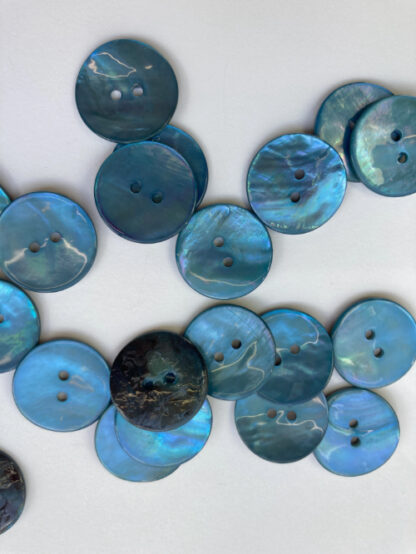 Sky Blue dyed 2 hole shell buttons