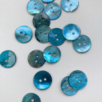 Sky Blue dyed 2 hole shell buttons