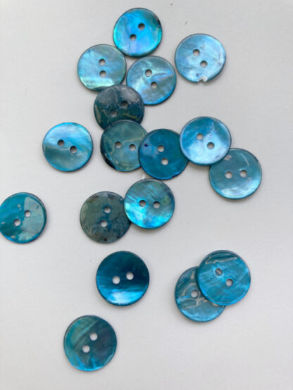 Sky Blue dyed 2 hole shell buttons