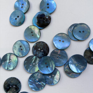 Sky Blue dyed 2 hole shell buttons