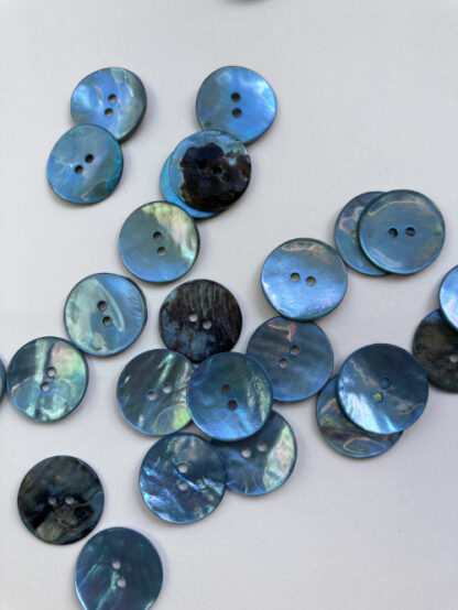 Sky Blue dyed 2 hole shell buttons