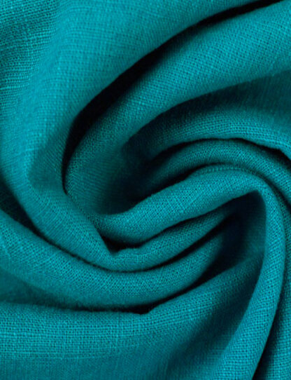 peacock teally turquoise blue heavy washed Linen