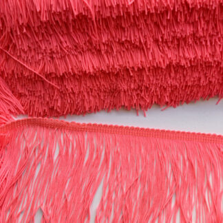 Neon Coral Pink polyester fringe trimming