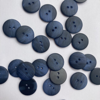 Navy Blue ombré flat matt plastic button with 2 holes