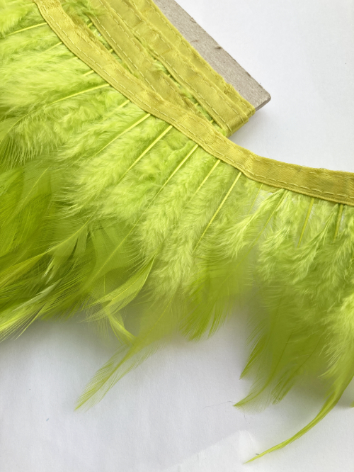 Acid Limey Chartreuse Chicken Feather Trim