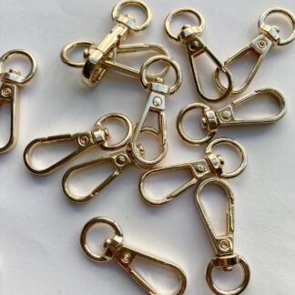 Gold Metal Metal mini Bag swivel Clip -takes H0575-100 chain or a 10mm/3/8" strap