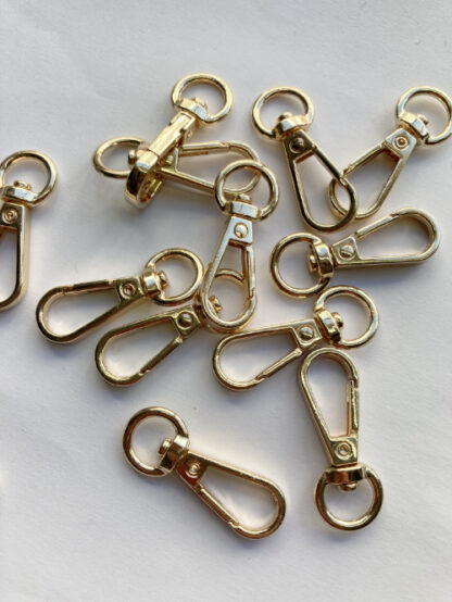 Gold Metal Metal mini Bag swivel Clip -takes H0575-100 chain or a 10mm/3/8" strap