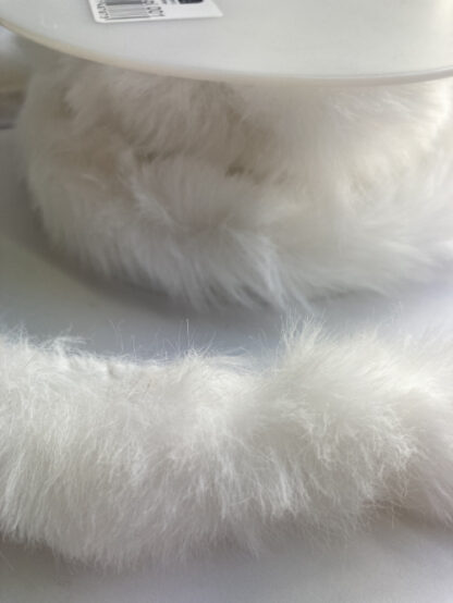 White Faux Fur Trimming / Piping with Flange