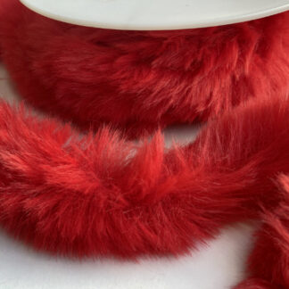 Red Faux Fur Trimming / Piping with Flange