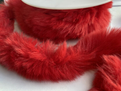 Red Faux Fur Trimming / Piping with Flange