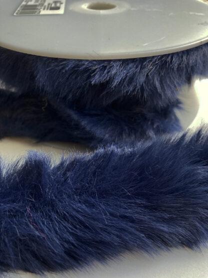 Navy Blue Faux Fur Trimming / Piping with Flange